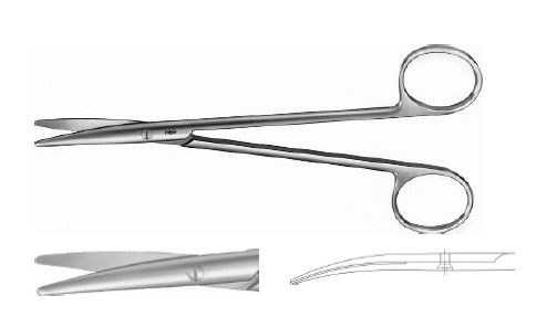 ДИСЕКЦ. НОЖИЦІ МЕТЦЕНБАУМ ВИГНУТІ 160MM